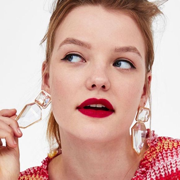 New! Zara Jeweled Glass Earrings - Picture 4 of 10